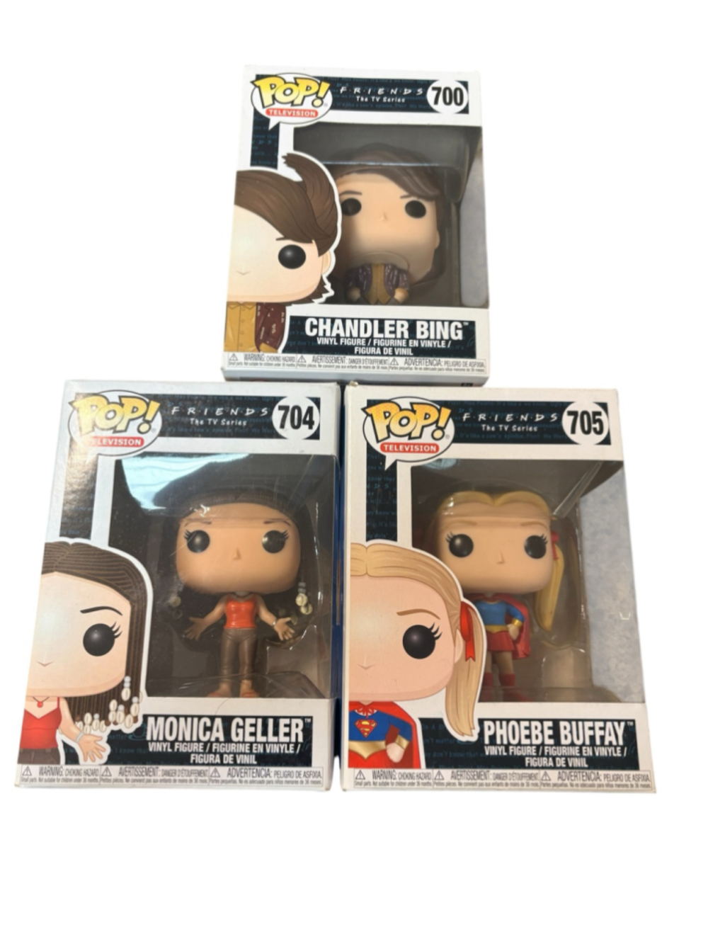 Funko Pop! Television: Friends Action Figures Set of 3: Chandler, Monica, Phoebe